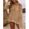 imageBsubseach Crochet Cover Ups for Women Sexy Hollow Out Swim Cover Up Knit Summer OutfitsEapricot