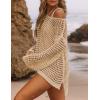 imageBsubseach Crochet Cover Ups for Women Sexy Hollow Out Swim Cover Up Knit Summer OutfitsEapricot