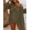 imageBsubseach Crochet Cover Ups for Women Sexy Hollow Out Swim Cover Up Knit Summer OutfitsEarmy Green
