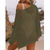 imageBsubseach Crochet Cover Ups for Women Sexy Hollow Out Swim Cover Up Knit Summer OutfitsEarmy Green