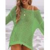 imageBsubseach Crochet Cover Ups for Women Sexy Hollow Out Swim Cover Up Knit Summer OutfitsEavocado Green