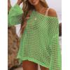 imageBsubseach Crochet Cover Ups for Women Sexy Hollow Out Swim Cover Up Knit Summer OutfitsEavocado Green