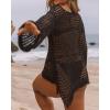 imageBsubseach Crochet Cover Ups for Women Sexy Hollow Out Swim Cover Up Knit Summer OutfitsEblack
