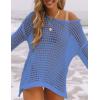 imageBsubseach Crochet Cover Ups for Women Sexy Hollow Out Swim Cover Up Knit Summer OutfitsEblue