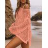 imageBsubseach Crochet Cover Ups for Women Sexy Hollow Out Swim Cover Up Knit Summer OutfitsEcoral