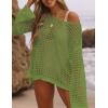 imageBsubseach Crochet Cover Ups for Women Sexy Hollow Out Swim Cover Up Knit Summer OutfitsEgreen