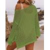 imageBsubseach Crochet Cover Ups for Women Sexy Hollow Out Swim Cover Up Knit Summer OutfitsEgreen