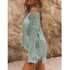 imageBsubseach Crochet Cover Ups for Women Sexy Hollow Out Swim Cover Up Knit Summer OutfitsEgrey Green