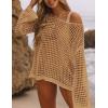 imageBsubseach Crochet Cover Ups for Women Sexy Hollow Out Swim Cover Up Knit Summer OutfitsEkhaki