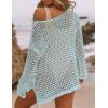 imageBsubseach Crochet Cover Ups for Women Sexy Hollow Out Swim Cover Up Knit Summer OutfitsElight Blue
