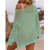 imageBsubseach Crochet Cover Ups for Women Sexy Hollow Out Swim Cover Up Knit Summer OutfitsEmint Green