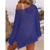 imageBsubseach Crochet Cover Ups for Women Sexy Hollow Out Swim Cover Up Knit Summer OutfitsEnavy Blue