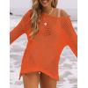 imageBsubseach Crochet Cover Ups for Women Sexy Hollow Out Swim Cover Up Knit Summer OutfitsEorange
