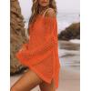 imageBsubseach Crochet Cover Ups for Women Sexy Hollow Out Swim Cover Up Knit Summer OutfitsEorange