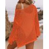 imageBsubseach Crochet Cover Ups for Women Sexy Hollow Out Swim Cover Up Knit Summer OutfitsEorange