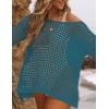 imageBsubseach Crochet Cover Ups for Women Sexy Hollow Out Swim Cover Up Knit Summer OutfitsEpeacock Blue