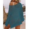 imageBsubseach Crochet Cover Ups for Women Sexy Hollow Out Swim Cover Up Knit Summer OutfitsEpeacock Blue