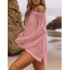 imageBsubseach Crochet Cover Ups for Women Sexy Hollow Out Swim Cover Up Knit Summer OutfitsEpink