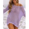imageBsubseach Crochet Cover Ups for Women Sexy Hollow Out Swim Cover Up Knit Summer OutfitsEpurple