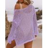 imageBsubseach Crochet Cover Ups for Women Sexy Hollow Out Swim Cover Up Knit Summer OutfitsEpurple