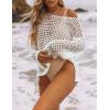 imageBsubseach Crochet Cover Ups for Women Sexy Hollow Out Swim Cover Up Knit Summer OutfitsEwhite
