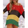 imageBsubseach Crochet Cover Ups for Women Sexy Hollow Out Swim Cover Up Knit Summer OutfitsMulticolor1