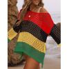 imageBsubseach Crochet Cover Ups for Women Sexy Hollow Out Swim Cover Up Knit Summer OutfitsMulticolor1