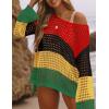 imageBsubseach Crochet Cover Ups for Women Sexy Hollow Out Swim Cover Up Knit Summer OutfitsMulticolor1