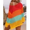 imageBsubseach Crochet Cover Ups for Women Sexy Hollow Out Swim Cover Up Knit Summer OutfitsMulticolor2