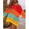 imageBsubseach Crochet Cover Ups for Women Sexy Hollow Out Swim Cover Up Knit Summer OutfitsMulticolor2