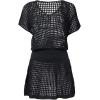 imageBsubseach Women Hollow Out Beachwear Swim Cover Ups Short Sleeve V Neck Beach Vacation Tunic DressBlack