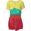 imageBsubseach Women Hollow Out Beachwear Swim Cover Ups Short Sleeve V Neck Beach Vacation Tunic DressMulticolor5
