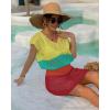 imageBsubseach Women Hollow Out Beachwear Swim Cover Ups Short Sleeve V Neck Beach Vacation Tunic DressMulticolor5