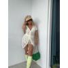 imageBsubseach Womens Swimwear Cover Ups Crochet Beach Dress with Drawstring Sexy V Neck Mini Dress Vacation Knit BeachwearWhite