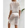 imageBsubseach 2 Piece Swimsuit Cover Up Set for Women Crochet Coverups Hollow Out Wrap Skirt OutfitsWhite