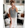 imageBsubseach Bathing Suit Cover Up for Women Hollow Out Crochet Cover Up Bikini Swimsuit Coverup Long Beach DressesWhite