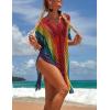 imageBsubseach Beach Crochet Dress Bathing Suit Cover Ups Sexy Coverup for Swimwear Women Summer OutfitRainbow