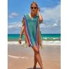 imageBsubseach Beach Crochet Dress Bathing Suit Cover Ups Sexy Coverup for Swimwear Women Summer OutfitRainbow Blue