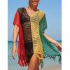 imageBsubseach Beach Crochet Dress Bathing Suit Cover Ups Sexy Coverup for Swimwear Women Summer OutfitRpatchwork 1