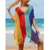 imageBsubseach Beach Crochet Dress Bathing Suit Cover Ups Sexy Coverup for Swimwear Women Summer OutfitRpatchwork 10