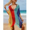 imageBsubseach Beach Crochet Dress Bathing Suit Cover Ups Sexy Coverup for Swimwear Women Summer OutfitRpatchwork 10