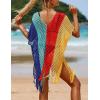 imageBsubseach Beach Crochet Dress Bathing Suit Cover Ups Sexy Coverup for Swimwear Women Summer OutfitRpatchwork 10