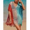 imageBsubseach Beach Crochet Dress Bathing Suit Cover Ups Sexy Coverup for Swimwear Women Summer OutfitRpatchwork 6