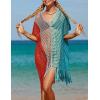 imageBsubseach Beach Crochet Dress Bathing Suit Cover Ups Sexy Coverup for Swimwear Women Summer OutfitRpatchwork 6