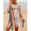 imageBsubseach Beach Crochet Dress Bathing Suit Cover Ups Sexy Coverup for Swimwear Women Summer OutfitRpatchwork 9