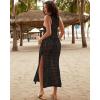 imageBsubseach Crochet Beach Cover Up Dresses for Women Sleeveless Swimsuit Cover Ups Long Knit Bathing Suit Swim DressBlack