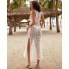 imageBsubseach Crochet Beach Cover Up Dresses for Women Sleeveless Swimsuit Cover Ups Long Knit Bathing Suit Swim DressWhite