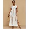 imageBsubseach Crochet Beach Cover Ups for Women Sleeveles Swimsuit Coverups Hollow Out Summer Knit Bikini BeachwearWhite