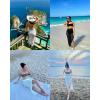imageBsubseach Crochet Cover Up Skirt 2024 Knit Drawstring Long Coverups for Swimwear Women Elastic Waist Beach Wrap SLKhaki