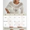 imageBsubseach Crochet Cover Up for Women Hollow Out Swimsuit Cover Ups Short Sleeve Knit Top Summer Beach OutfitsBlack